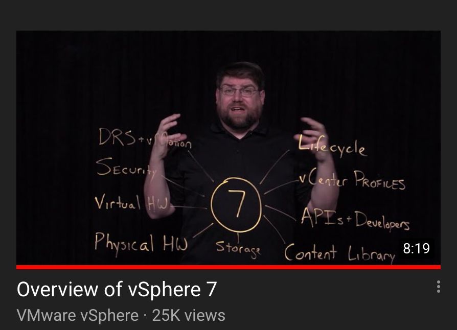 Bob Plankers @plankers highlights vSphere 7 features https://youtu.be/XkP6QCutw9k