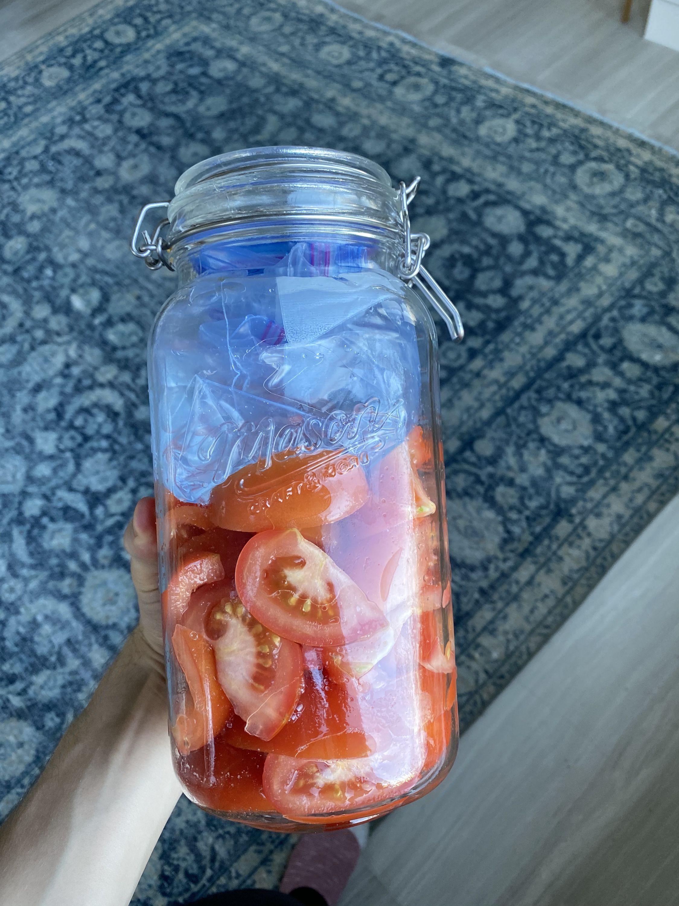 Tomatoes in a jar
