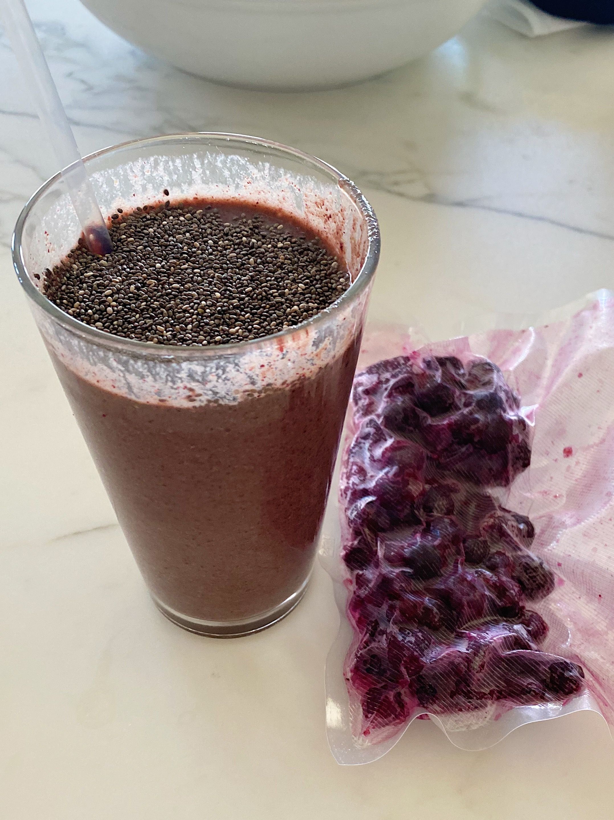 A smoothie made with lacto-fermented blueberries