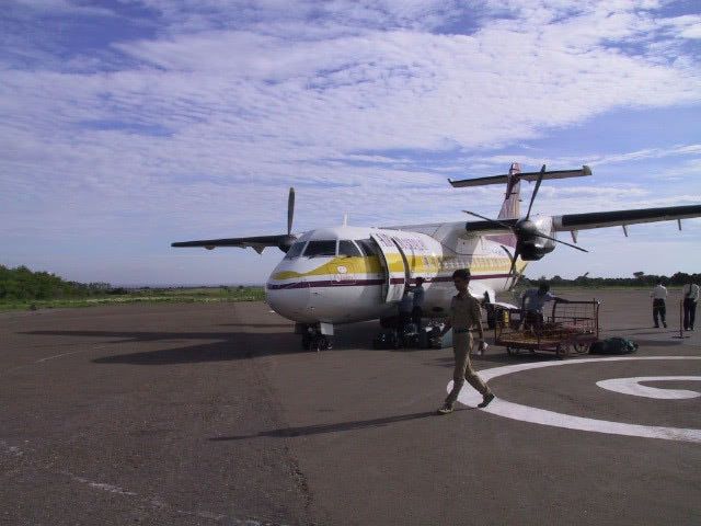 Plane at a Burmese airport