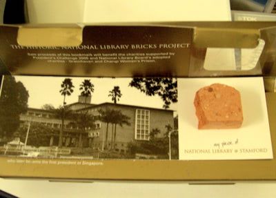 Bookmark made of brick from the library