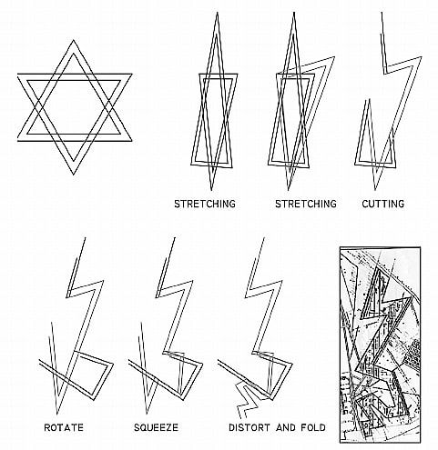 Topological transformation of the Star of David in the plan of Libeskind’s Jewish Museum